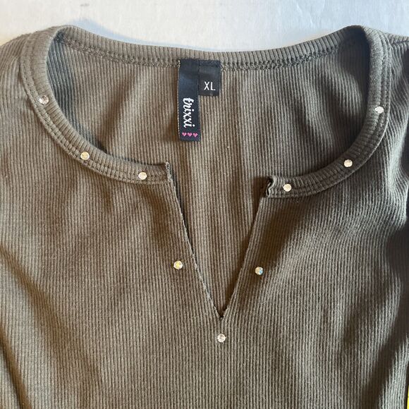 NWT Kohl’s Trixxi Juniors Women Olive Green Tank Top Size XL Summer Spring Look - Picture 3 of 7